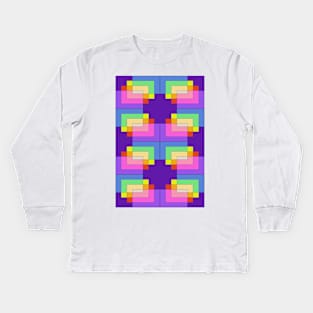 Retro Prismatic Rainbow Kids Long Sleeve T-Shirt